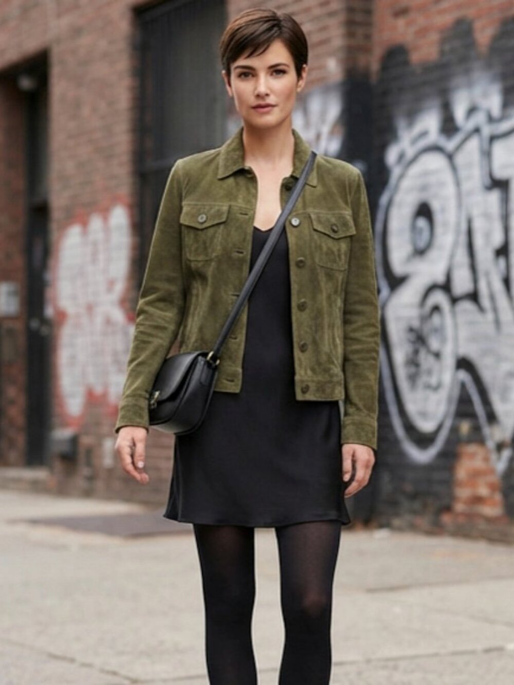 Ann Taylor  Olive Green Butter Soft Genuine Suede Leather Jacket - Small